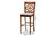 Alexandra Modern And Contemporary Grey Fabric Upholstered And Walnut Brown Finished Wood 2-Piece Bar Stool Set RH322B-Grey/Walnut-BS