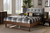 Natalia Mid-Century Modern Dark Grey Fabric Upholstered And Ash Walnut Finished Wood King Size Platform Bed Natalia-Dark Grey/Ash Walnut-King