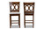 Lenoir Modern And Contemporary Grey Fabric Upholstered Walnut Brown Finished Wood 2-Piece Counter Height Pub Chair Set RH315P-Grey/Walnut-PC