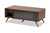 Naoki Modern And Contemporary Two-Tone Grey And Walnut Finished Wood 1-Drawer Coffee Table LV15CFT15140-Columbia/Dark Grey-CT