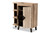 Wales Modern And Contemporary Rustic Oak Finished Wood 2-Door Shoe Storage Cabinet With Open Shelves Wales-Shoe Cabinet-Open Shelf