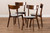 Iora Mid-Century Modern Transitional Light Grey Fabric Upholstered And Walnut Brown Finished Wood 4-Piece Dining Chair Set Iora-Smoke/Walnut-DC