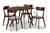 Rika Mid-Century Modern Transitional Light Grey Fabric Upholstered And Walnut Brown Finished Wood 5-Piece Dining Set Iora/Hexa-Smoke/Walnut-5PC Dining Set