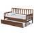 Midori Modern And Contemporary Transitional Walnut Brown Finished Wood Twin Size Daybed With Roll-Out Trundle Bed MG0046-1-Walnut-Daybed with Trundle