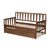 Midori Modern And Contemporary Transitional Walnut Brown Finished Wood Twin Size Daybed With Roll-Out Trundle Bed MG0046-1-Walnut-Daybed with Trundle
