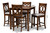 Lenoir Modern And Contemporary Grey Fabric Upholstered Walnut Brown Finished 5-Piece Wood Pub Set RH315P-Grey/Walnut-5PC Pub Set