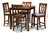 Reneau Modern And Contemporary Grey Fabric Upholstered Walnut Brown Finished 5-Piece Wood Pub Set RH316P-Grey/Walnut-5PC Pub Set