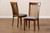 Minette Modern And Contemporary Grey Fabric Upholstered Walnut Brown Finished Wood 2-Piece Dining Chair Set RH319C-Grey/Walnut-DC-2PK