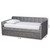 Jona Modern And Contemporary Transitional Grey Velvet Fabric Upholstered And Button Tufted Twin Size Daybed With Trundle CF9183-Grey-Daybed-T/T