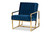 Janelle Luxe And Glam Royal Blue Velvet Fabric Upholstered And Gold Finished Living Room Accent Chair TSF-7754D-Royal Blue/Gold-CC