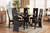 Kenyon Modern And Contemporary Dark Brown Faux Leather Upholstered And Dark Brown Finished Wood 7-Piece Dining Set Kenyon-Dark Brown-7PC Dining Set