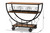 Frieda Rustic And Industrial Farmhouse Walnut Brown Finished Wood And Black Finished Metal Console Cart YLX-0906-015-Console Cart