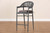 Wendell Modern And Contemporary Grey Finished Rope And Metal Outdoor Bar Stool WA-6872H-Grey-BS