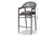 Wendell Modern And Contemporary Grey Finished Rope And Metal Outdoor Bar Stool WA-6872H-Grey-BS