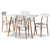 Wayne Modern And Contemporary White And Walnut Finished Metal 5-Piece Dining Set LY-N0537A-5PC Dining Set