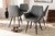Astrid Mid-Century Contemporary Grey Faux Leather Upholstered And Black Metal 4-Piece Dining Chair Set 19A09-Grey/Black-DC