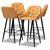 Catherine Modern And Contemporary Tan Faux Leather Upholstered And Black Metal 4-Piece Bar Stool Set BA-9-Tan/Black-BS