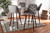 Catherine Modern And Contemporary Grey Velvet Fabric Upholstered And Walnut Finished 4-Piece Bar Stool Set BA-9-Grey/Walnut-BS