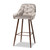 Catherine Modern And Contemporary Grey Velvet Fabric Upholstered And Walnut Finished 4-Piece Bar Stool Set BA-9-Grey/Walnut-BS