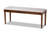 Giovanni Modern And Contemporary Grey Fabric Upholstered And Walnut Brown Finished Wood Dining Bench RH038-Grey/Walnut-Dining Bench