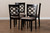 Peter Modern And Contemporary Sand Fabric Upholstered And Dark Brown Finished Wood 4-Piece Dining Chair Set RH335C-Sand/Dark Brown-DC-4PK
