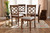 Peter Modern And Contemporary Grey Fabric Upholstered And Walnut Brown Finished Wood 4-Piece Dining Chair Set RH335C-Grey/Walnut-DC-4PK