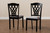 Delilah Modern And Contemporary Grey Fabric Upholstered And Dark Brown Finished Wood 2-Piece Dining Chair Set RH1017C-Grey/Dark Brown-DC-2PK