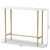 Samuel Modern And Contemporary Gold Finished Metal Console Table With Faux Marble Tabletop WS-12220-Console