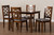 Henry Modern And Contemporary Grey Fabric Upholstered And Walnut Brown Finished Wood 5-Piece Dining Set RH335C-Grey/Walnut-5PC Dining Set