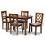 Henry Modern And Contemporary Grey Fabric Upholstered And Walnut Brown Finished Wood 5-Piece Dining Set RH335C-Grey/Walnut-5PC Dining Set