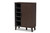 Idina Mid-Century Modern Two-Tone Dark Brown And Grey Finished Wood 1-Door Shoe Cabinet SESC16104-Modi Wenge-Shoe Cabinet