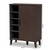 Idina Mid-Century Modern Two-Tone Dark Brown And Grey Finished Wood 1-Door Shoe Cabinet SESC16104-Modi Wenge-Shoe Cabinet