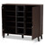 Idina Mid-Century Modern Two-Tone Dark Brown And Grey Finished Wood 2-Door Shoe Cabinet SESC16105-Modi Wenge-Shoe Cabinet
