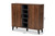 Idina Mid-Century Modern Two-Tone Walnut Brown And Grey Finished Wood 2-Door Shoe Cabinet SESC16105-Columbia-Shoe Cabinet