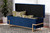 Parker Glam And Luxe Navy Blue Velvet Upholstered And Gold Metal Finished Storage Ottoman JY20A122L-Navy Blue/Gold-Storage Otto