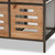 Aila Modern Farmhouse Industrial Oak Brown Finished Wood And Black Metal Multipurpose Kitchen Storage Cabinet JY20A080-Oak/Black-Cabinet