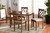 Sari Modern And Contemporary Grey Fabric Upholstered And Walnut Brown Finished Wood 5-Piece Dining Set Sari-Grey/Walnut-5PC Dining Set