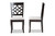 Mael Modern And Contemporary Grey Fabric Upholstered And Dark Brown Finished Wood 2-Piece Dining Chair Set RH331C-Grey/Dark Brown-DC-2PK