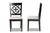 Renaud Modern And Contemporary Grey Fabric Upholstered And Dark Brown Finished Wood 2-Piece Dining Chair Set RH332C-Grey/Dark Brown-DC-2PK