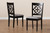 Renaud Modern And Contemporary Grey Fabric Upholstered And Dark Brown Finished Wood 2-Piece Dining Chair Set RH332C-Grey/Dark Brown-DC-2PK