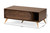 Edel Mid-Century Modern Walnut Brown And Gold Finished Wood Coffee Table LV12CFT12140WI-Columbia/Gold-CT