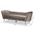 Kailyn Glam And Luxe Grey Velvet Fabric Upholstered And Gold Finished Sofa TSF-6719-3-Grey Velvet/Gold-SF