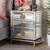 Laken Contemporary Glam And Luxe Mirrored And Antique Bronze Finished 3-Drawer Nightstand RXF-2222-NS