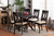 Jessie Modern And Contemporary Sand Fabric Upholstered And Dark Brown Finished Wood 7-Piece Dining Set Jessie-Sand/Dark Brown-7PC Dining Set