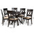Jessie Modern And Contemporary Sand Fabric Upholstered And Dark Brown Finished Wood 7-Piece Dining Set Jessie-Sand/Dark Brown-7PC Dining Set