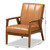 Nikko Mid-Century Modern Tan Faux Leather Upholstered And Walnut Brown Finished Wood Lounge Chair BBT8011A2-Tan Chair