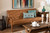 Sorrento Mid-Century Modern Tan Faux Leather Upholstered And Walnut Brown Finished Wood Sofa BBT8013-Tan Sofa