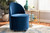 Bethel Glam And Luxe Navy Blue Velvet Fabric Upholstered Rolling Accent Chair WS-52226-Navy Blue Velvet-CC