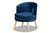 Baptiste Glam And Luxe Navy Blue Velvet Fabric Upholstered And Gold Finished Wood Accent Chair WS-14056-Navy Blue Velvet/Gold-CC