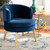 Baptiste Glam And Luxe Navy Blue Velvet Fabric Upholstered And Gold Finished Wood Accent Chair WS-14056-Navy Blue Velvet/Gold-CC